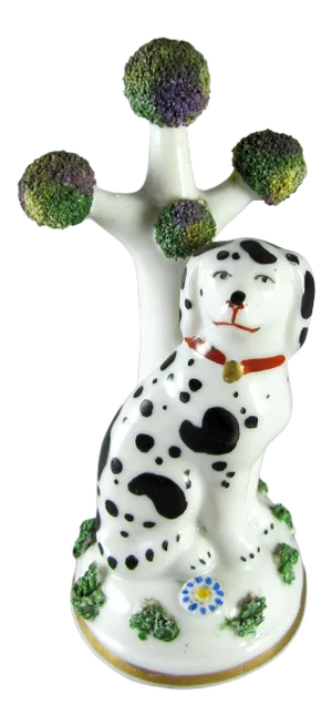 Germany Staffordshire Style Gold Anchor Spaniel or Dalmatian Dog Bocage Figurine