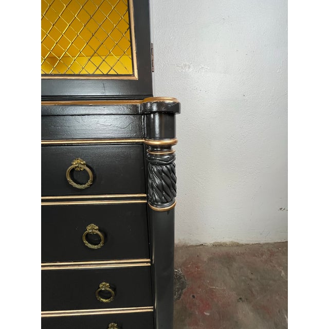 Early 20th Century Vintage Regency Wire Mesh Cabinet Chest of Drawers For Sale - Image 5 of 11