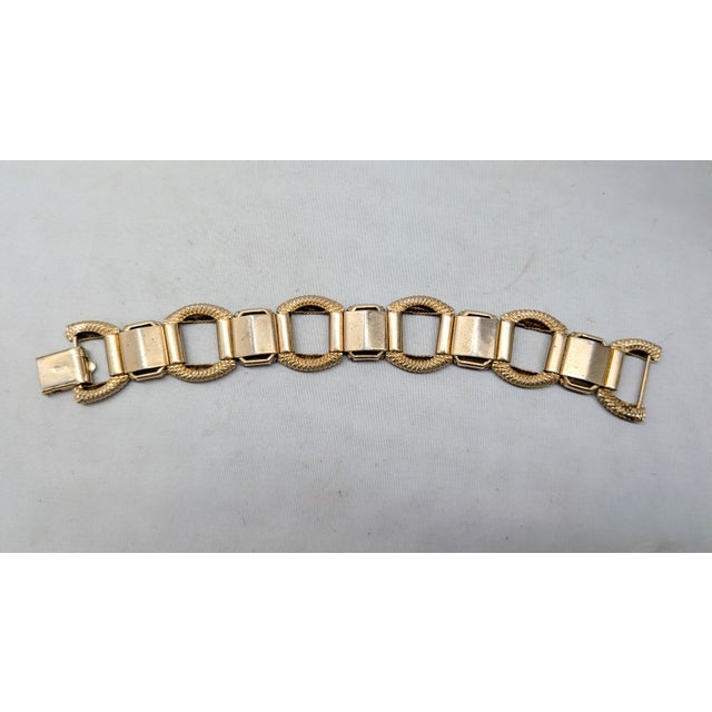 Vintage Signed Napier Goldtone Emerald Cut Faux-Topaz Bracelet For Sale - Image 10 of 10