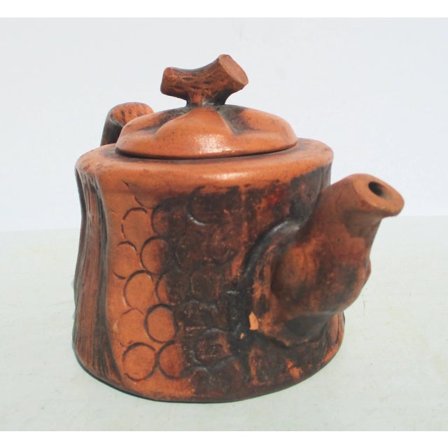Chinese Chinese Folk Art Terra Cotta TeaPot Vintage 50s' For Sale - Image 3 of 8