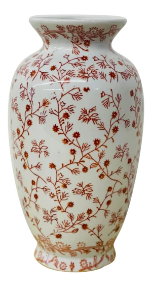 Vintage Mid 20th Century Asian Hand Painted Floral Vase