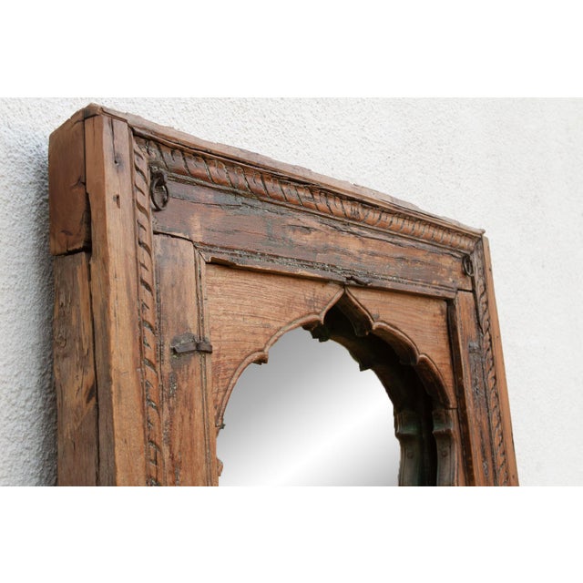 Brown Antique Architectural Mughal Arch Mirror For Sale - Image 8 of 10