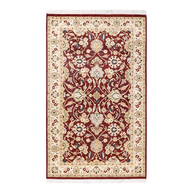 Mogul, One-of-a-Kind Hand-Knotted Area Rug in Red, 3' 1" x 5' 0" For Sale