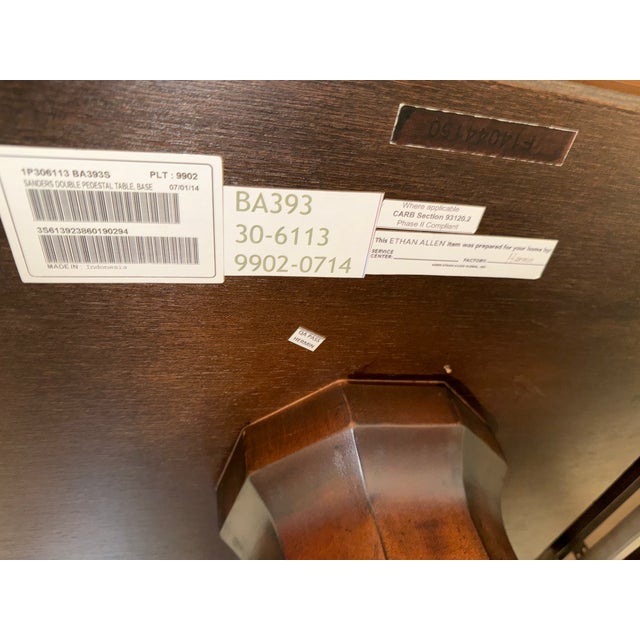 Brown Ethan Allen Sanders Double Pedestal Dining Table For Sale - Image 8 of 8