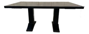 21st Century Transitional Black Trestle Dining Table With Leaves by Wolf Designs