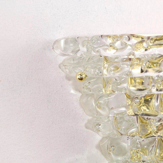 Gold Italian Rostrated Murano Crystal Wall Light, 1970s For Sale - Image 8 of 9