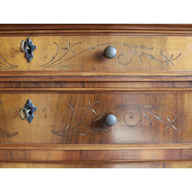 Antique 19th Century Walnut Chest of Drawers, 1890s For Sale - Image 9 of 10