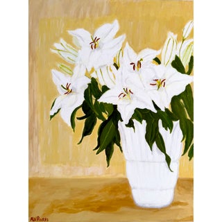 Impressionist Style Contemporary Still Life Floral Acrylic Painting For Sale