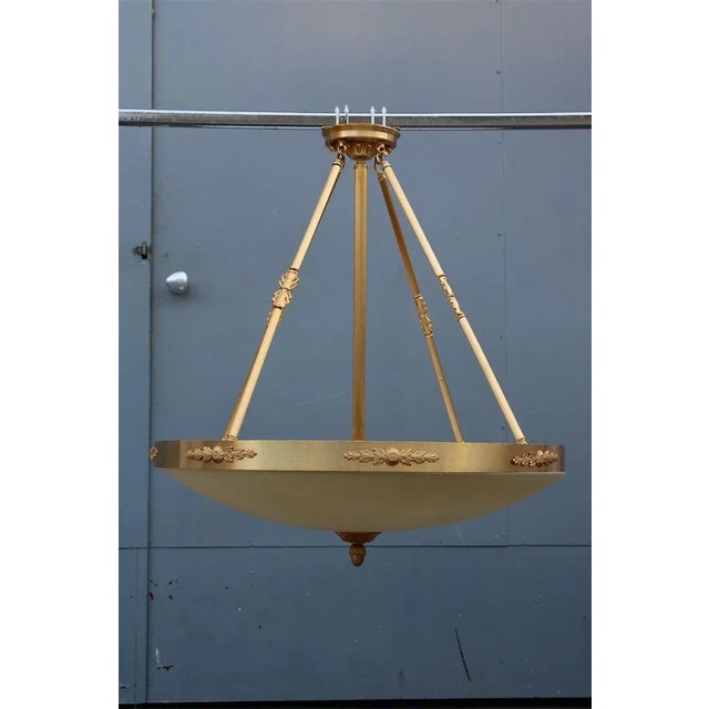 Round Chandelier in Brass and Murano Glass, 1970s For Sale - Image 11 of 18