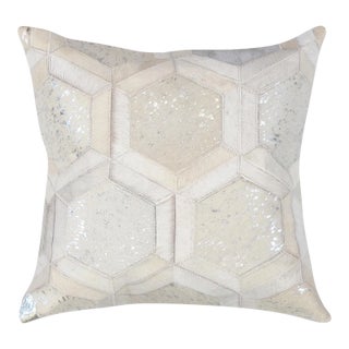 Pasargad Home Safari Cowhide Silver Pillow For Sale