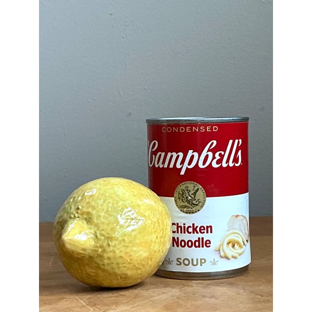 Vintage Italian Yellow Ceramic Lemon For Sale In West Palm - Image 6 of 12