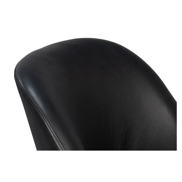 Mid Century Black Leather Arm Chair For Sale - Image 10 of 13