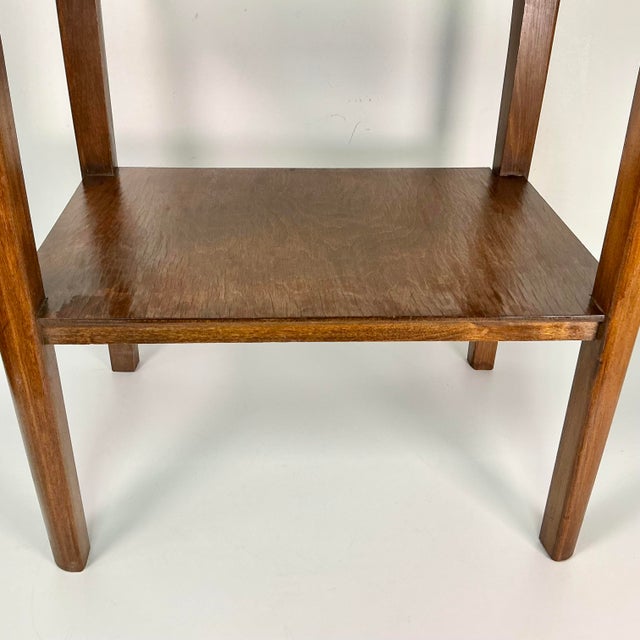 1930 Vintage Boho Chic Art Deco Wood Side Table, 2 Tier. For Sale - Image 11 of 16