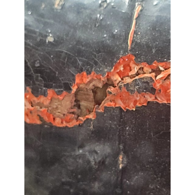 Vintage Orange & Black Fishing Buoy — 1940s–60s Wood-Fiber Maritime Float For Sale - Image 6 of 6