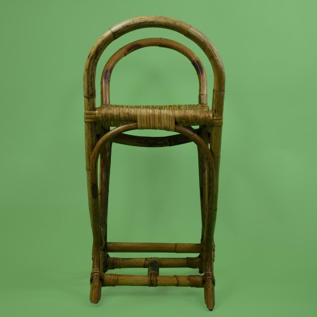 Coastal 1980s Organic Wing Bamboo Bench For Sale - Image 3 of 5