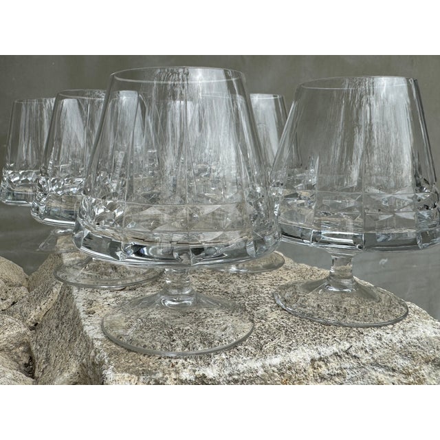 Vintage Cut Crystal Cognac Glasses, 1970s, Set of 6 For Sale - Image 13 of 14