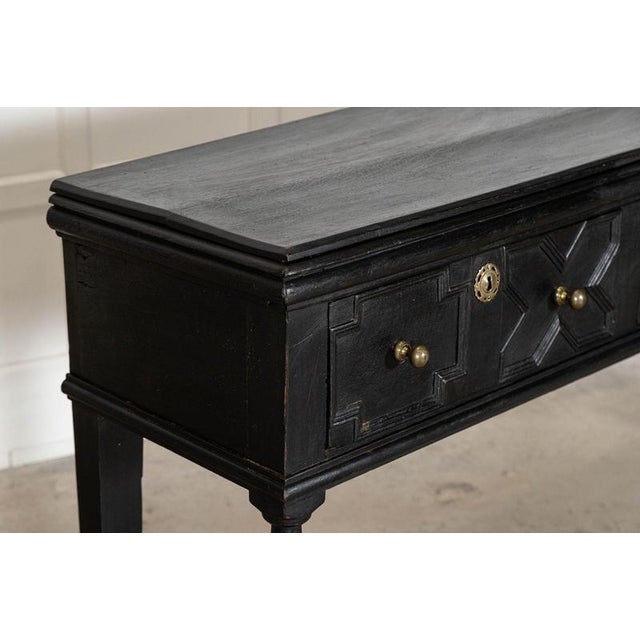 English 19thc Ebonised Oak Console Table, 1890 For Sale - Image 11 of 14