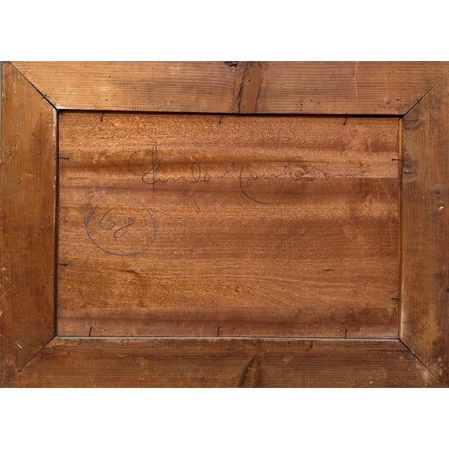 Guido Mantovani, Landscape, Shepherdess, Oil on Panel, Framed For Sale - Image 7 of 8