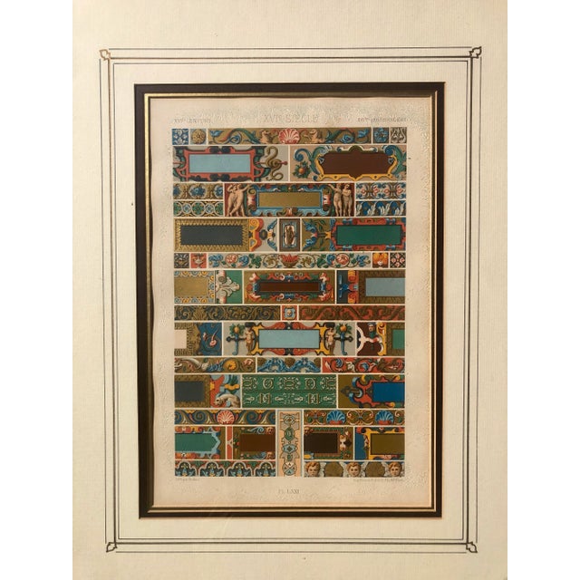 1875 French Framed Gilt Scrollwork and Border Chromolithographs- a Pair For Sale - Image 4 of 13