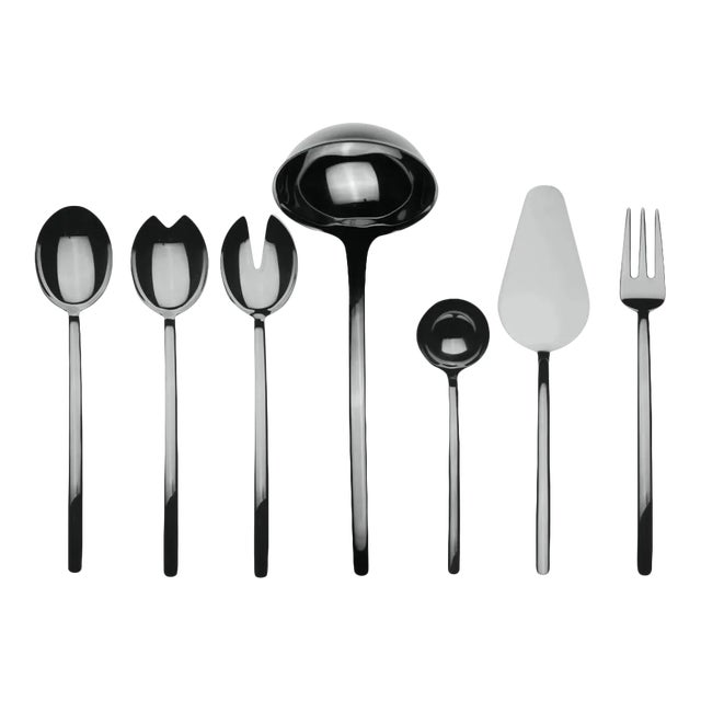 Mepra Due 7-Piece Full Serving Set, Oro Black For Sale