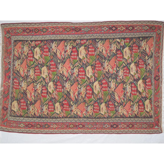 Traditional 1980s Persian Kilim Rug - 9'1" X 6'3" For Sale - Image 3 of 6