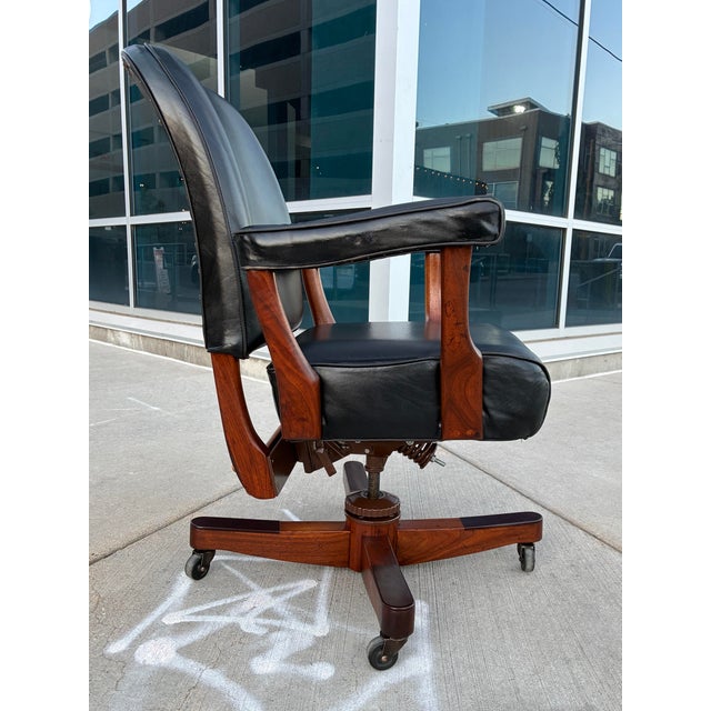 Mid 20th Century Antique Leather Desk Chair From the Sikes Company Inc. For Sale - Image 5 of 12