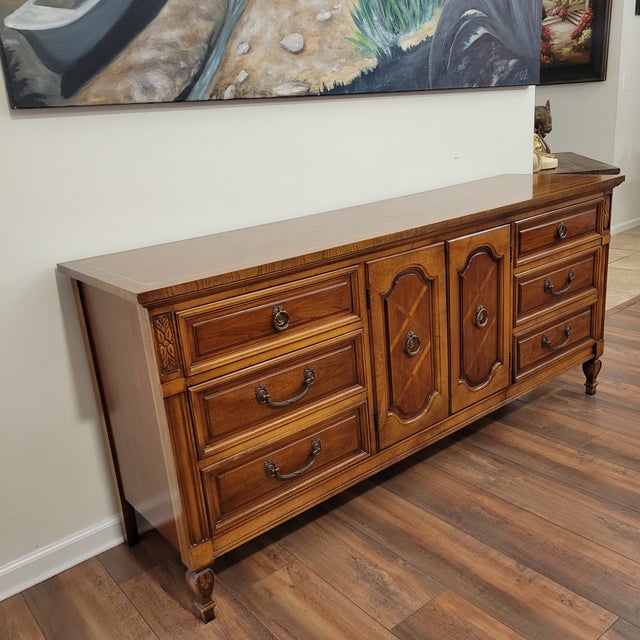 Brown Mid-Century Modern Sideboard Buffet For Sale - Image 8 of 12