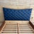 2000s Modern Queen Platform Bed Blue Upholstered Button For Sale In San Diego - Image 6 of 8