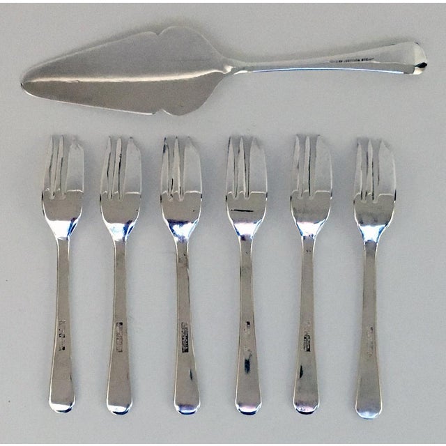 English Silver Plate Dessert Forks and Cake Knife Set of 7 Chairish