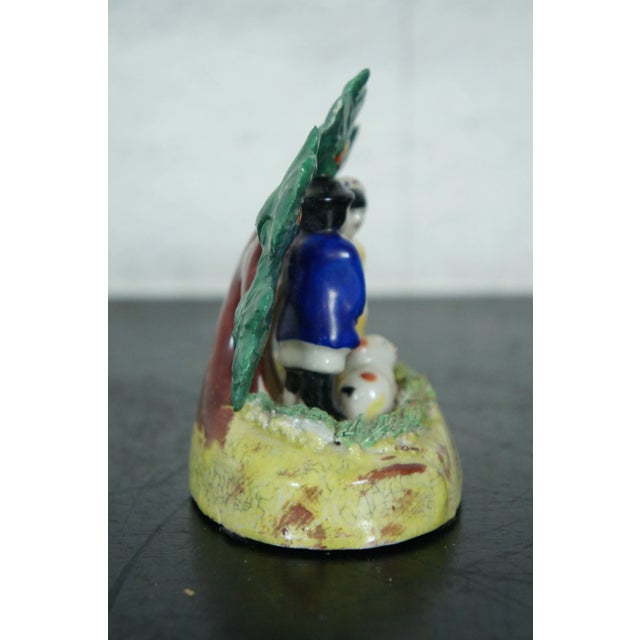 Mid 19th Century Antique Mid 19th Century Dudson English Staffordshire Pearlware Bocage Shepherd Figure For Sale - Image 5 of 13