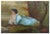 Woman by The Lake - Late 19th Century Figurative Landscape Gorgeous 19th Century figurative landscape of a woman by a lake...