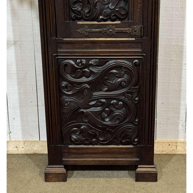 Oak Clock with Saint Gonery Motifs by Joseph Savina For Sale - Image 5 of 18