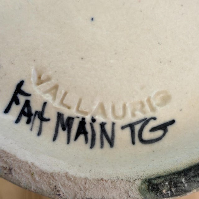 Green Vintage Vallauris French Studio Pottery Vase Lavender Honey Pierre Chauvet 8" For Sale - Image 8 of 10