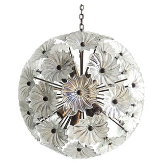 Vintage Sputnik Italian Crystal Chandelier, 1980 For Sale