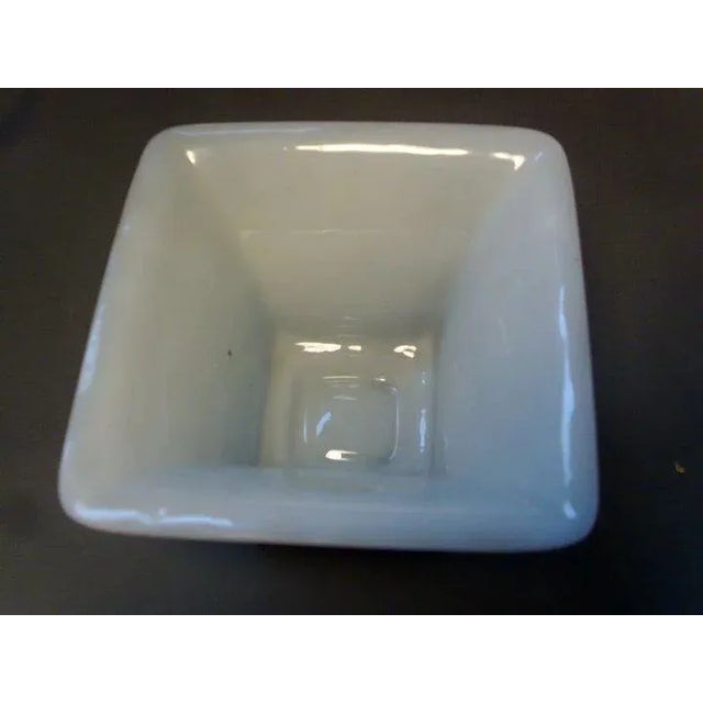 19th Century 19th Century Chinese White Peking Glass Square Libation Cup & Stand For Sale - Image 5 of 6