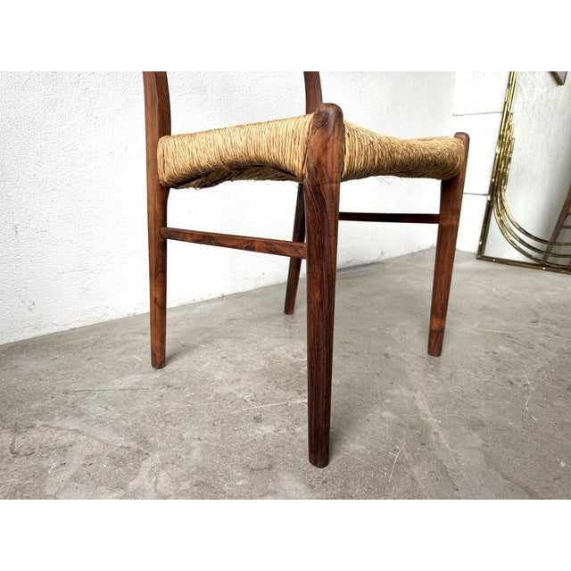 GS60 Chair in Exotic Wood and Straw attributed to Arne Wahl Iversen, 1960s For Sale - Image 6 of 16