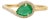 14k Gold Contemporary Pear-Shaped Emerald & Diamond Halo Bypass Ring Size 7 For Sale
