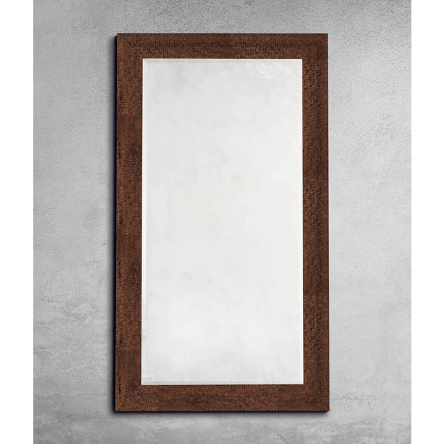 Contemporary Westland Studio Floor Mirror With Walnut Hand Carved Textured Frame For Sale - Image 3 of 9