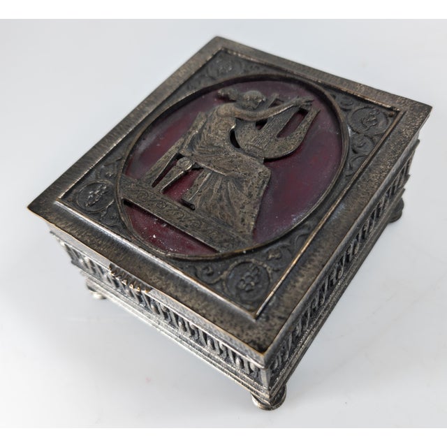 Art Deco Early 20th Century Art Deco Silvered Bronze Dresser Box by Oscar Bach For Sale - Image 3 of 16