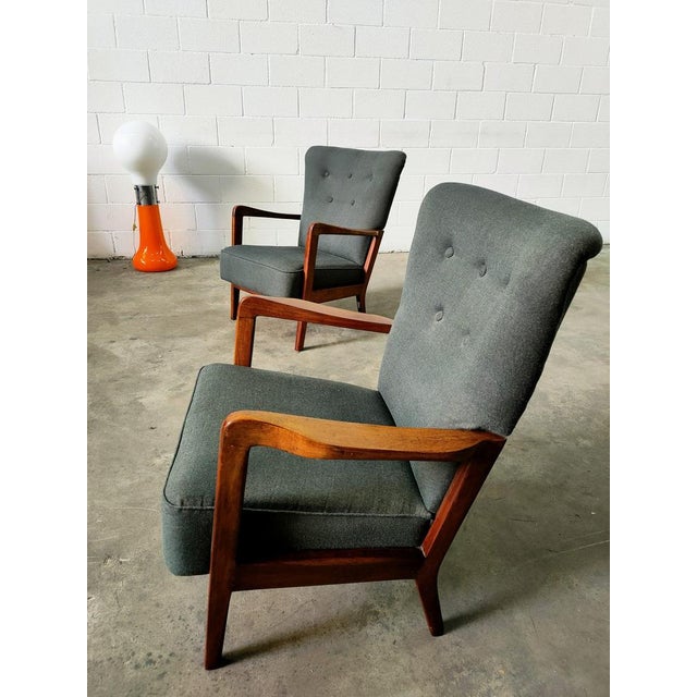 Set of Vintage Teak Nordic Armchairs For Sale - Image 6 of 7