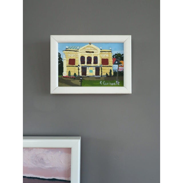 1988-1992 'Set of 4 Paintings' Vintage Original Naïve Style Small Original Landscape Oil Paintings, Framed For Sale - Image 6 of 11