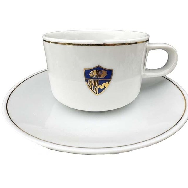 Mid-Century Modern 1960s Rare Western Airlines Ceramic China Coffee Service - Coffee Pot & 10 Cups & Saucers - 21 pcs For Sale - Image 3 of 4