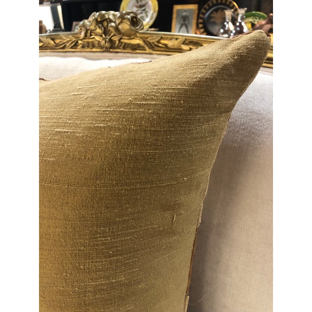 Vintage Tan & Brown Woven Square African Decorative Pillow For Sale - Image 4 of 4