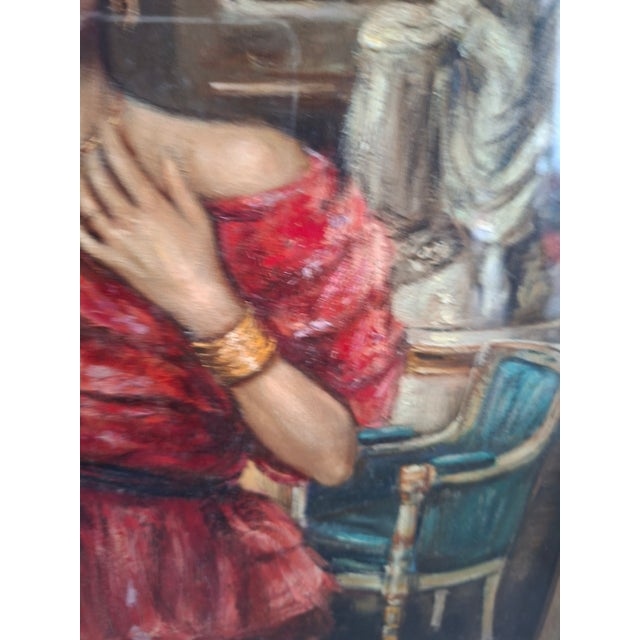 Gold Franco Rispoli, Neapolitan School Female Portrait, 1979, Oil on Canvas, Framed For Sale - Image 8 of 9