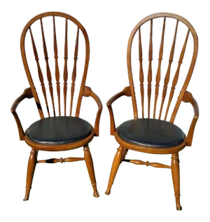 Mid-Century 1954 Thomasville Bentwood Windsor Dining Armchairs - A Pair