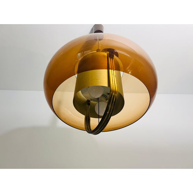 Brass and Acrylic Glass Pendant Lamp by Temde, 1970s For Sale - Image 11 of 12