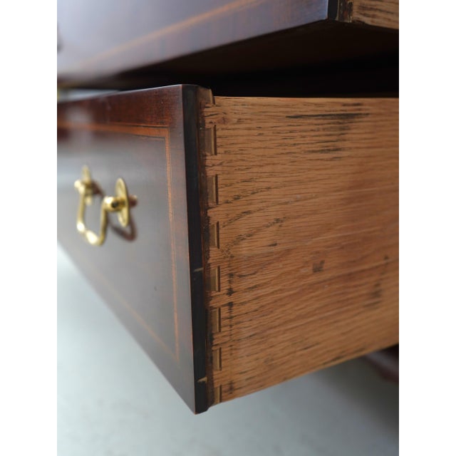 Wood Councill Craftsmen Inlay Mahogany Bedroom Armoire Cabinet For Sale - Image 7 of 18