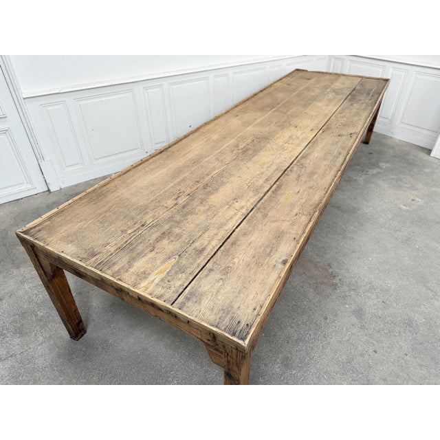 Large Fir Dining or Work Table, 1920s For Sale - Image 4 of 10