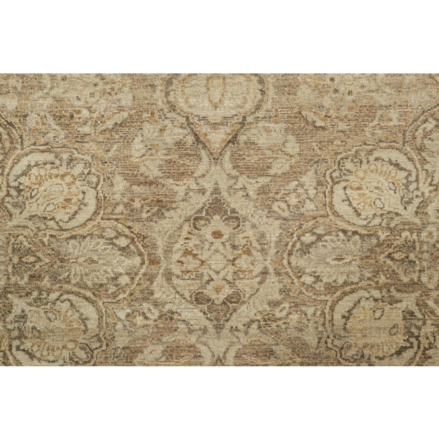 2010s Rug & Kilim’s Modern Classics Rug in Beige-Brown and Gold Floral Patterns For Sale - Image 5 of 7