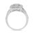 Contemporary .925 Sterling Silver 1/2 Cttw Round-Cut Diamond Cluster Cushion Ring (I-J , I1-I2) - Size 6 For Sale - Image 3 of 5